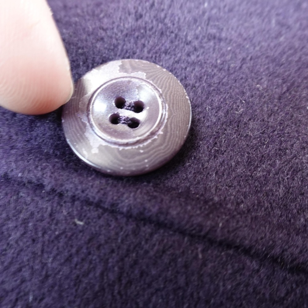 St John Jacket Womens 6 Purple Angora Wool Cashmere Double Breasted Pea Coat Top - Picture 8 of 16